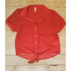 F21 sheer floral top